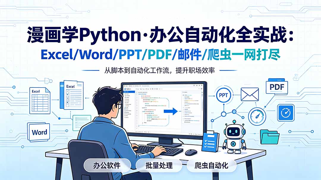 漫画学Python·办公自动化全实战：Excel/Word/PPT/PDF/邮件/爬虫一网打尽-鑫梵淘