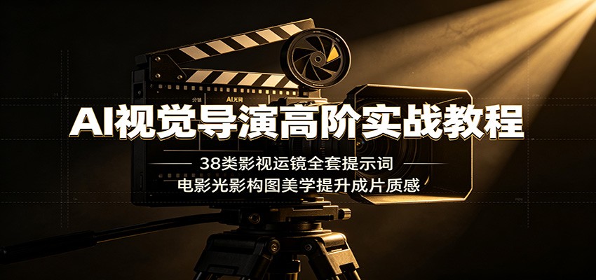 AI视觉导演高阶实战教程：38类影视运镜全套提示词，电影光影构图美学提升成片质感-鑫梵淘