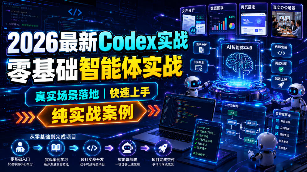 2026最新Codex实战零基础智能体实战，真实场景落地，快速上手，纯实战案例-鑫梵淘