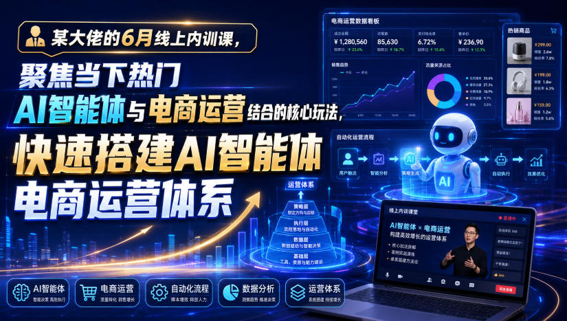 某大佬的6月线上内训课，聚焦当下热门AI智能体与电商运营结合的核心玩法，快速搭建AI智能体电商运营体系-鑫梵淘