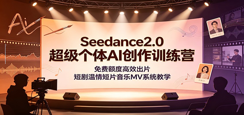 Seedance2.0超级个体AI创作训练营：免费额度高效出片，短剧温情短片音乐MV系统教学-鑫梵淘