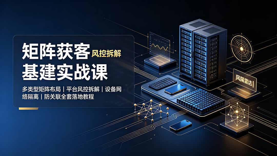 矩阵获客基建实战课：多类型矩阵布局｜平台风控拆解｜设备网络隔离｜防关联全套落地教程-鑫梵淘