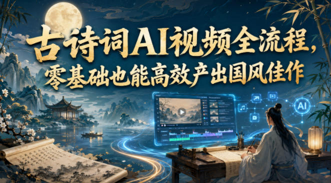 古诗词AI视频全流程，零基础也能高效产出国风佳作-鑫梵淘