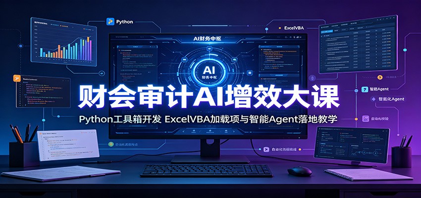 财会审计AI增效大课：Python工具箱开发，ExcelVBA加载项与智能Agent落地教学-鑫梵淘