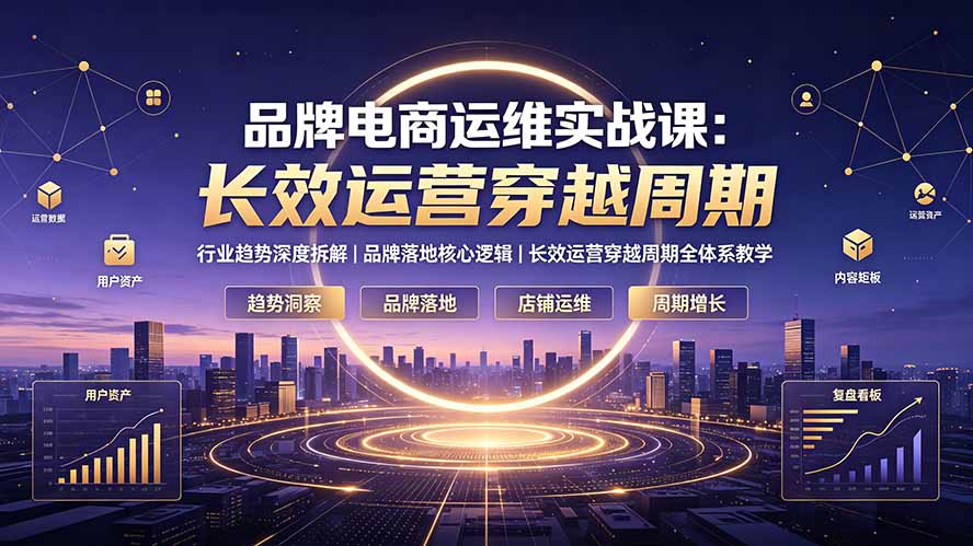 品牌电商运维实战课：行业趋势深度拆解｜品牌落地核心逻辑｜长效运营穿越周期全体系教学-鑫梵淘
