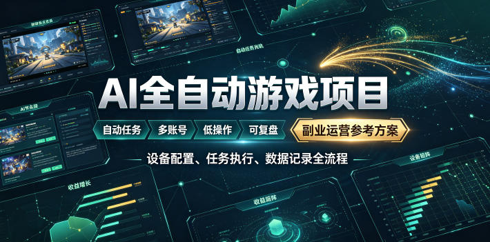 AI全自动游戏躺賺副业：日入几百，稳定运行三年的项目！【揭秘】-鑫梵淘