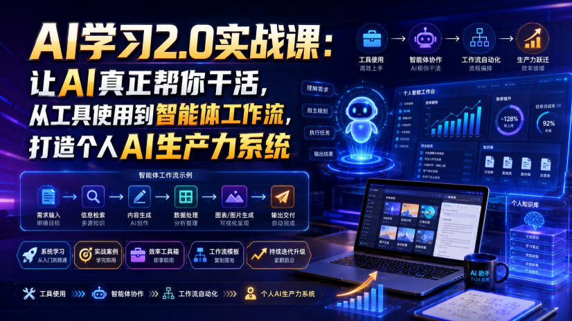 AI学习2.0实战课：让AI真正帮你干活，从工具使用到智能体工作流，打造个人AI生产力系统-鑫梵淘