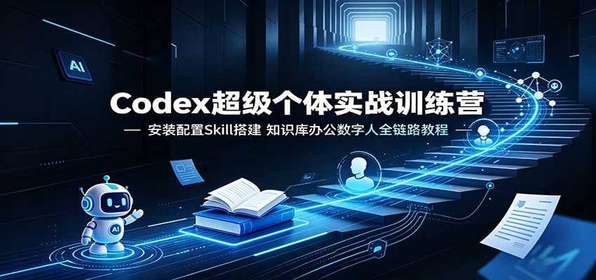 Codex超级个体实战训练营：安装配置Skill搭建，知识库办公数字人全链路教程-鑫梵淘