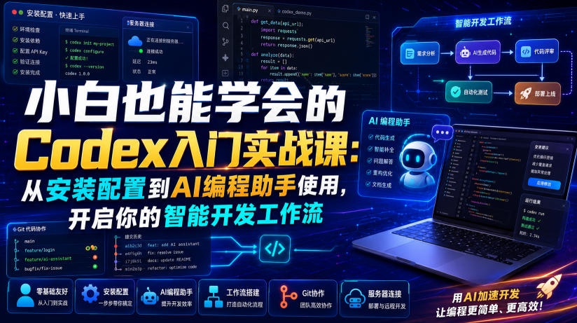 小白也能学会的Codex入门实战课：从安装配置到AI编程助手使用，开启你的智能开发工作流-鑫梵淘