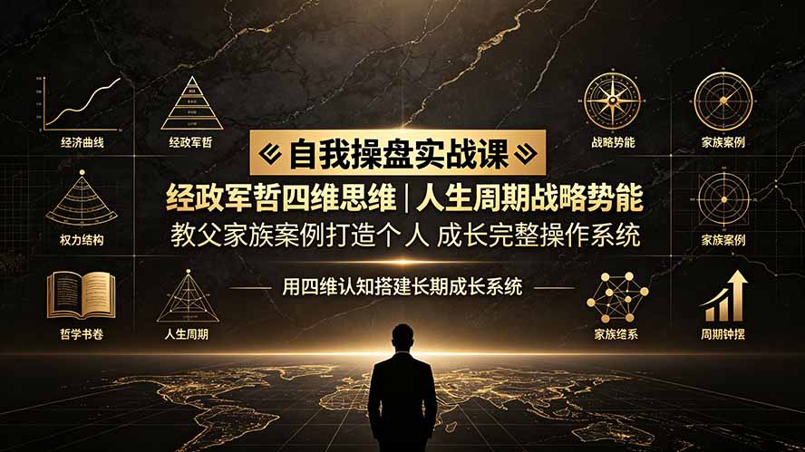 自我操盘实战课：经政军哲四维思维｜人生周期战略势能｜教父家族案例打造个人成长完整操作系统-鑫梵淘