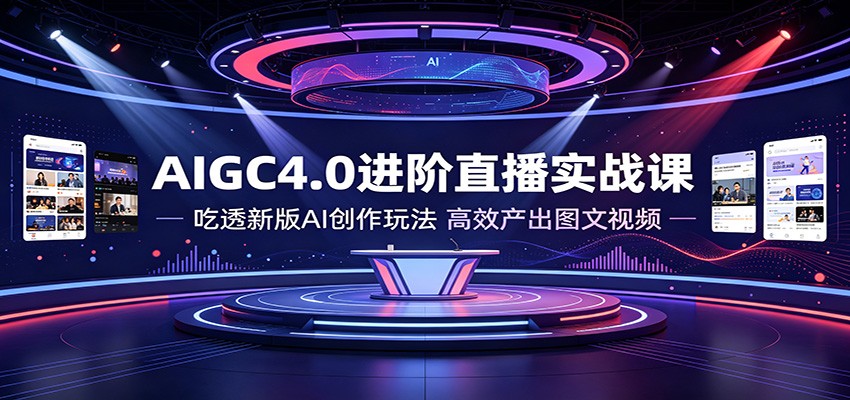AIGC4.0进阶直播实战课：吃透新版AI创作玩法，高效产出图文视频-鑫梵淘