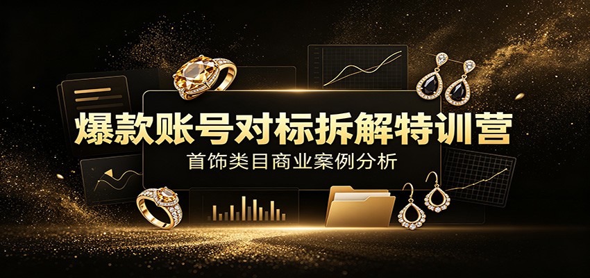 爆款账号对标拆解特训营：首饰类目商业案例分析，配套完整资料内容-鑫梵淘