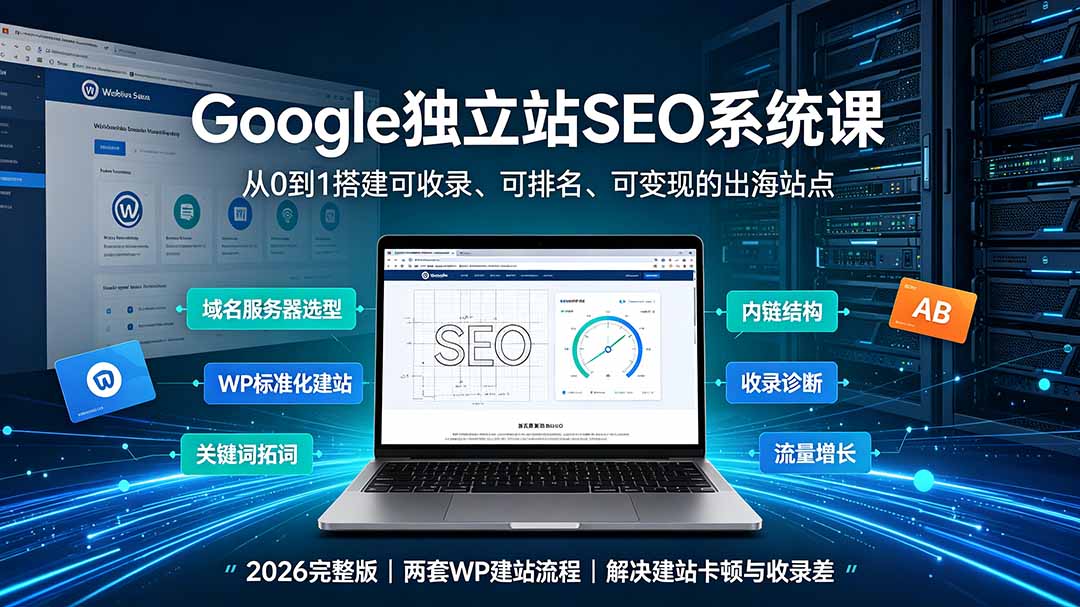 Google独立站SEO-7月系统课：出海基建×WordPress建站×AI内容生产×站内外优化×Search Console×AdSense变现-鑫梵淘