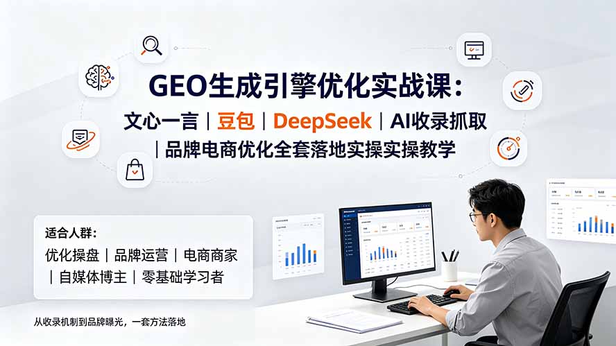 GEO生成引擎优化实战课：文心一言｜豆包｜DeepSeek｜AI收录抓取｜品牌电商优化全套落地实操教学-鑫梵淘