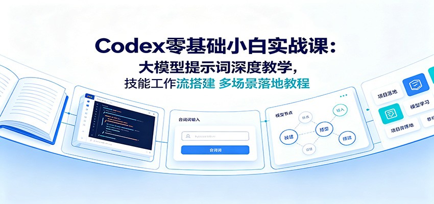 Codex零基础小白实战课：大模型提示词深度教学，技能工作流搭建多场景落地教程-鑫梵淘