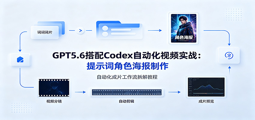 GPT5.6搭配Codex自动化视频实战：提示词角色海报制作，自动化成片工作流拆解教程-鑫梵淘