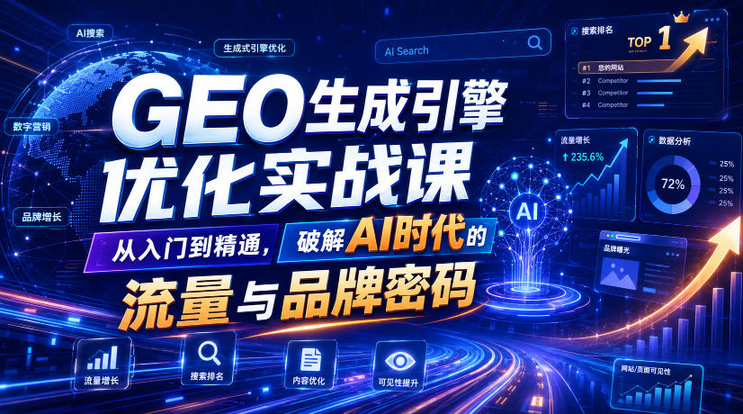 GEO生成引擎优化实战课，从入门到精通，破解AI时代的流量与品牌密码-鑫梵淘