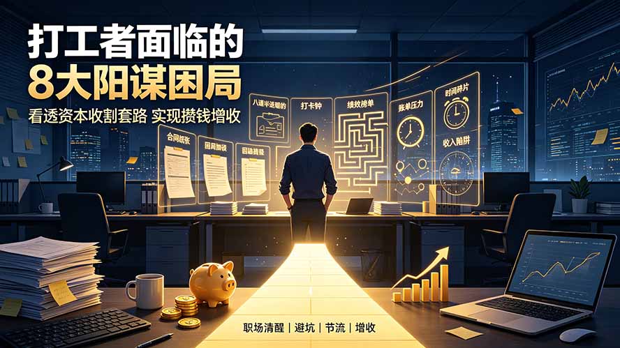 付费文章：打工者面临的8大阳谋困局，看透资本收割套路实现攒钱增收-鑫梵淘
