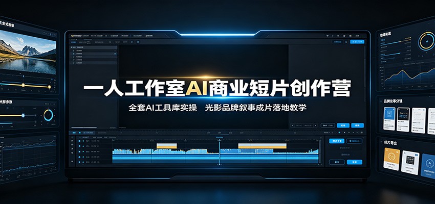 一人工作室AI商业短片创作营：全套AI工具库实操，光影品牌叙事成片落地教学-鑫梵淘