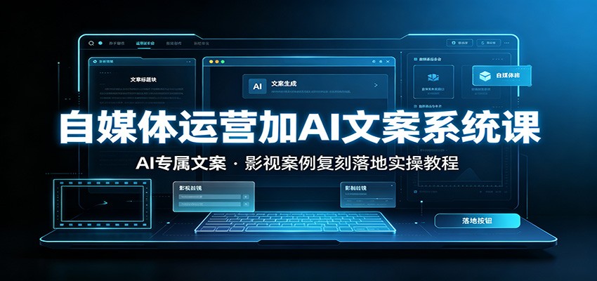 自媒体运营加AI文案系统课：：AI专属文案，影视案例复刻落地实操教程-鑫梵淘