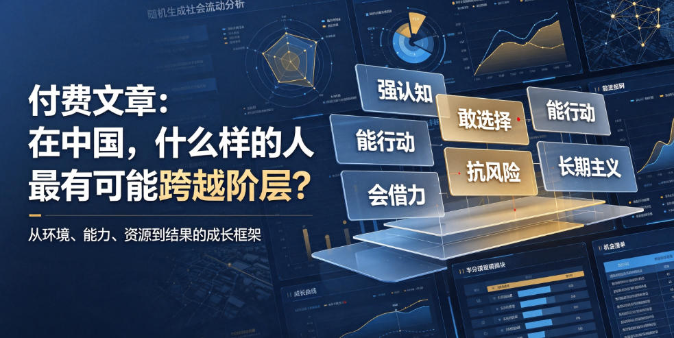 付费文章：在中国，什么样的人最有可能跨越阶层？-鑫梵淘