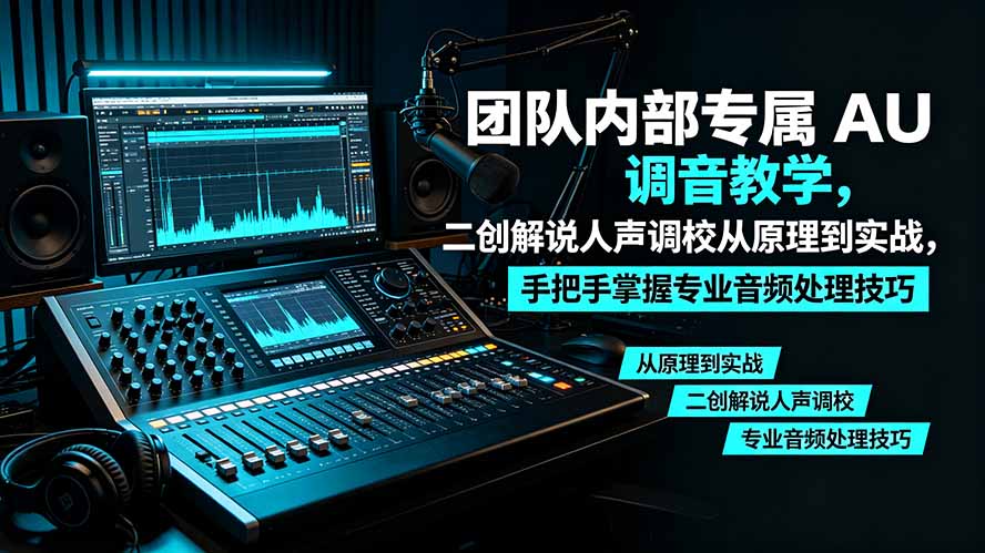 某大佬团队内部专属 AU 调音教学，二创解说人声调校从原理到实战，手把手掌握专业音频处理技巧-鑫梵淘
