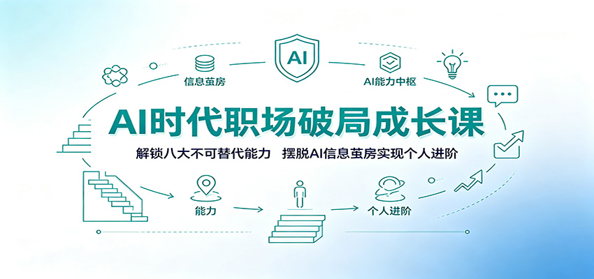 AI时代职场破局成长课：解锁八大不可替代能力，摆脱AI信息茧房实现个人进阶-鑫梵淘