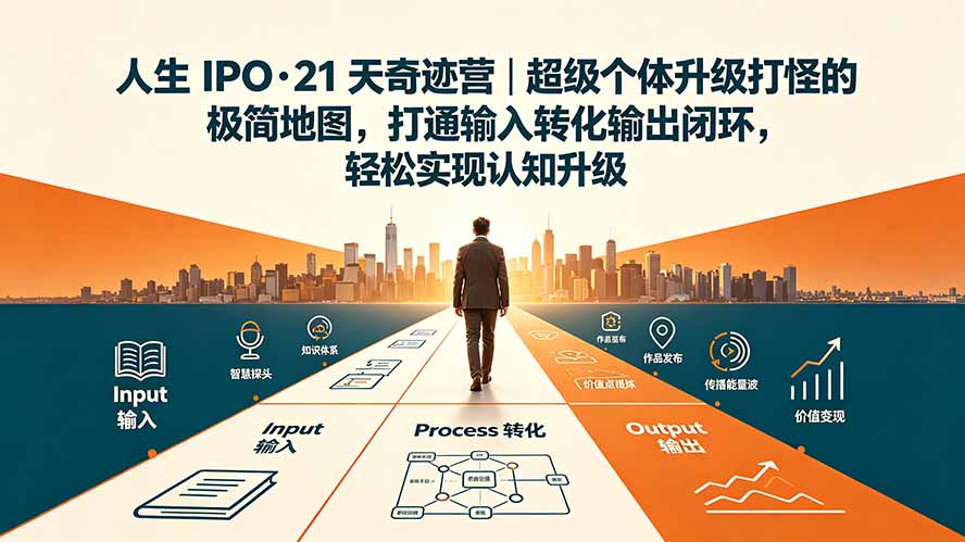 人生 IPO-21 天奇迹营｜超级个体升级打怪的极简地图，打通输入转化输出闭环，轻松实现认知升级-鑫梵淘