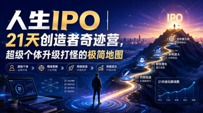 人生IPO︱21天创造者奇迹营，​超级个体升级打怪的极简地图-鑫梵淘