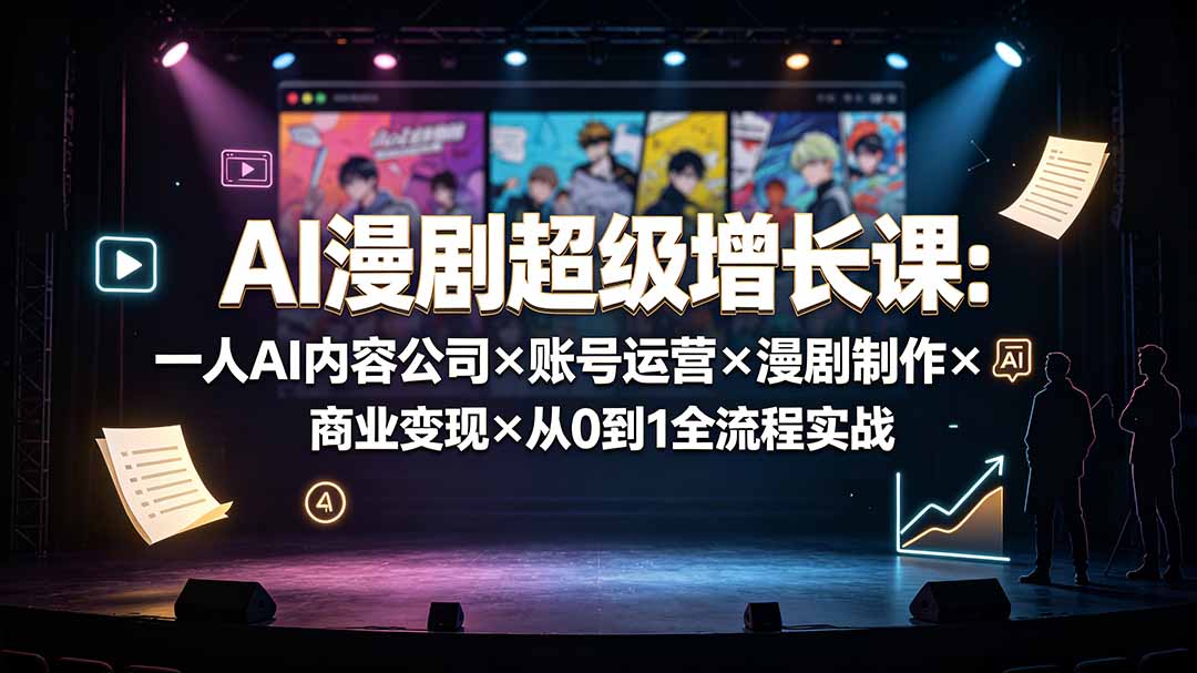 AI漫剧超级增长课：一人AI内容公司×账号运营×漫剧制作×商业变现×从0到1全流程实战-鑫梵淘
