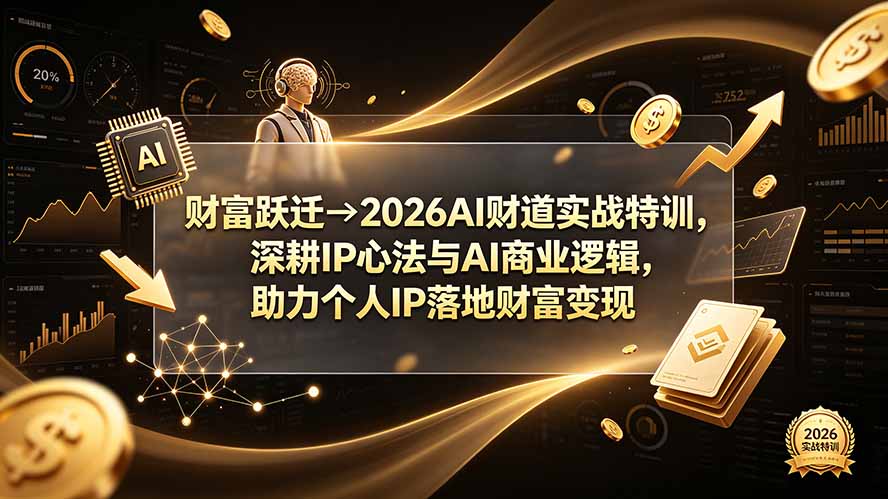 财富跃迁→2026AI财道实战特训，深耕IP心法与AI商业逻辑，助力个人IP落地财富变现-鑫梵淘