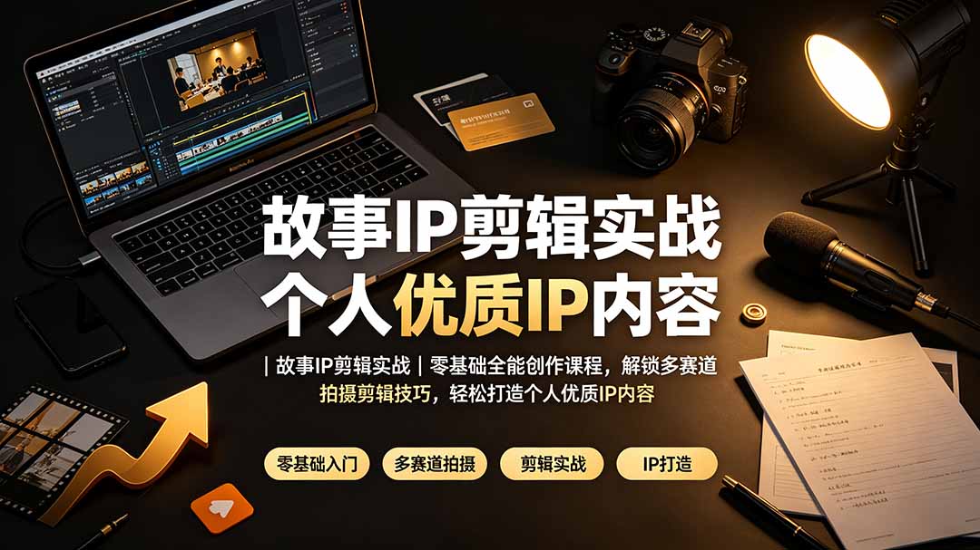 故事IP剪辑实战｜零基础全能创作课程，解锁多赛道拍摄剪辑技巧，轻松打造个人优质IP内容-鑫梵淘