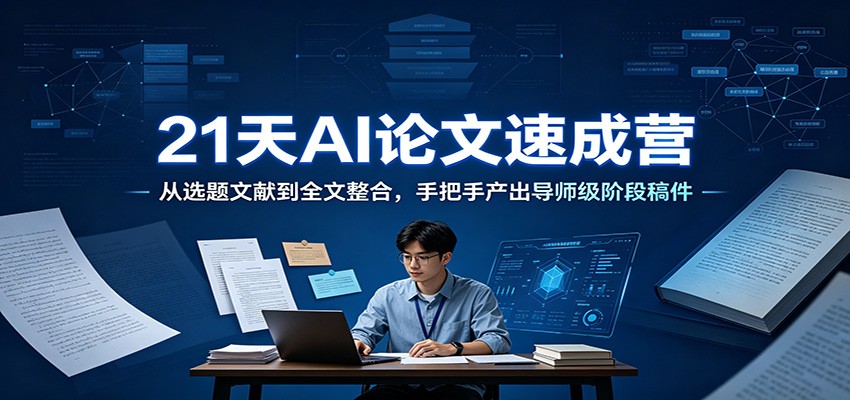 21天AI论文速成营：从选题文献到全文整合，手把手产出导师级阶段稿件-鑫梵淘