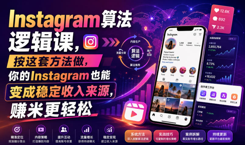 Instagram算法逻辑课，按这套方法做，你的Instagram也能变成稳定收入来源，賺米更轻松【原创双语字幕】-鑫梵淘
