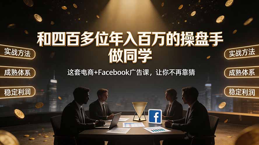 和四百多位年入百万的操盘手做同学——这套电商+Facebook广告课，让你不再靠猜【原创双语字幕】-鑫梵淘