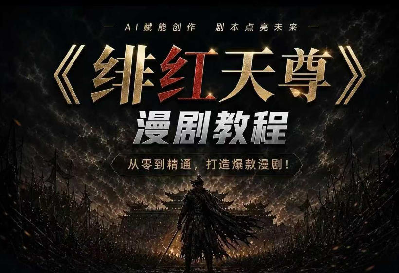 绯红天尊AI漫剧系统教程｜从零入门到精通，工具运用+剧本创作+爆款逻辑+提示词素材+镜头剪辑，全套爆款漫剧落地实战课-鑫梵淘