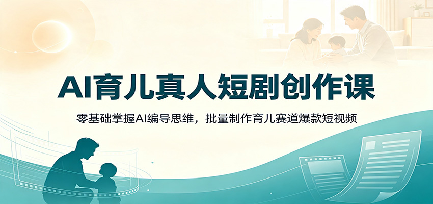 AI育儿真人短剧创作课：零基础掌握AI编导思维，批量制作育儿赛道爆款短视频-鑫梵淘