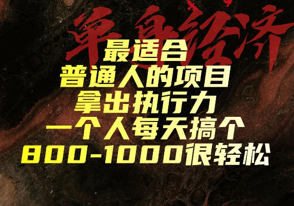 最适合普通人的项目，拿出执行力一个人每天搞个800-1k很轻松【揭秘】-鑫梵淘