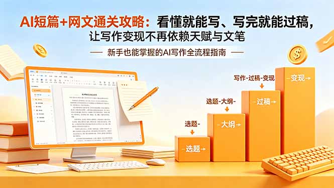 AI短篇+网文通关攻略-更新：看懂就能写、写完就能过稿，让写作变现不再依赖天赋与文笔-鑫梵淘