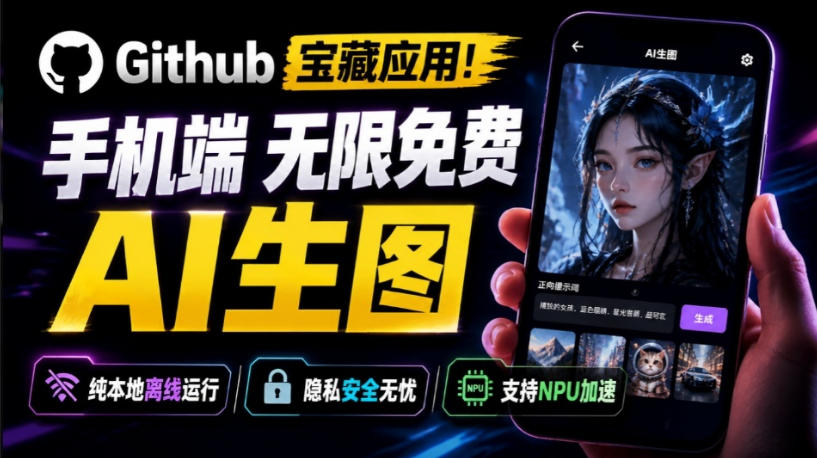 Github宝藏应用！手机端无限免费AI生图，纯本地离线运行，支持NPU加速斩获3.1k stars，local-dream-鑫梵淘