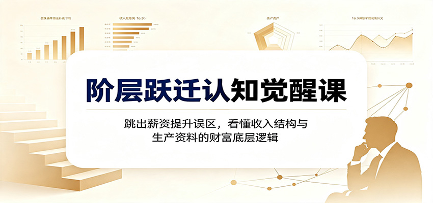 阶层跃迁认知觉醒课：跳出薪资提升误区，看懂收入结构与生产资料的财富底层逻辑-鑫梵淘