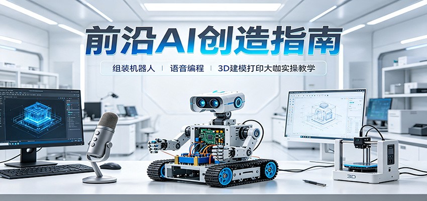 前沿AI创造指南：组装机器人、语音编程、3D建模打印大咖实操教学-鑫梵淘