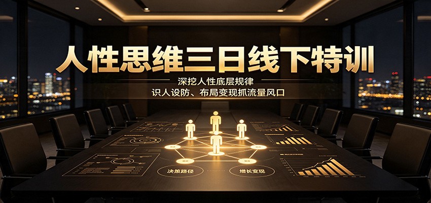 人性思维三日线下特训：深挖人性底层规律，识人设防、布局变现抓流量风口-鑫梵淘