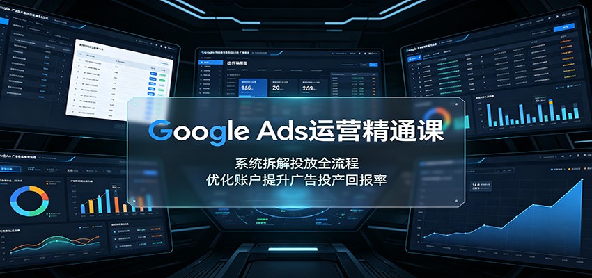 Google Ads运营精通课：系统拆解投放全流程，优化账户提升广告投产回报率-鑫梵淘