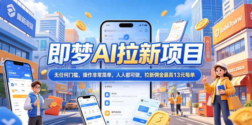 2026年即梦AI拉新项目最新玩法，无任何门槛，操作非常简单，人人都可做，拉新佣金最高13米每单(更新08月07日)-鑫梵淘
