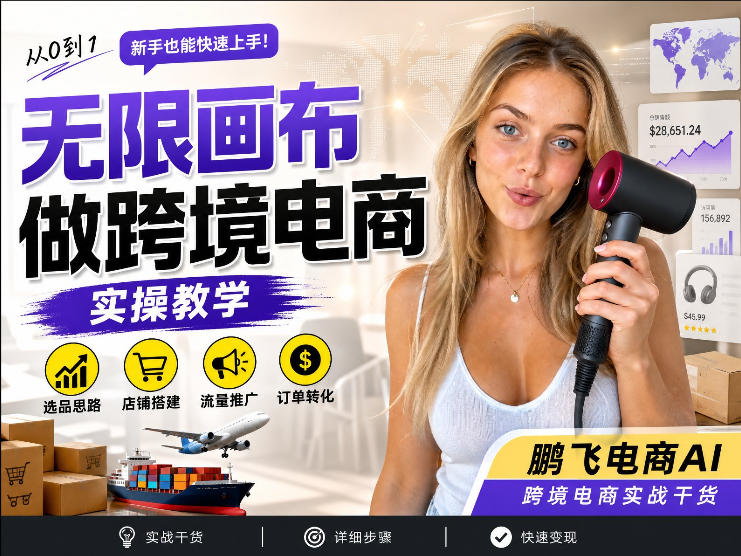 【跨境电商必备】AI无线画布制作商品宣传视频，四步搞定，无线画布工作流，操作简单好上手-鑫梵淘