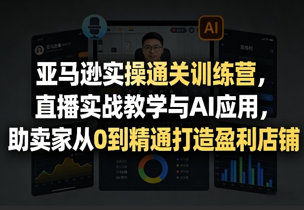 亚马逊实操通关训练营，直播实战教学与AI应用，助卖家从0到精通打造盈利店铺(更新8月8日)-鑫梵淘