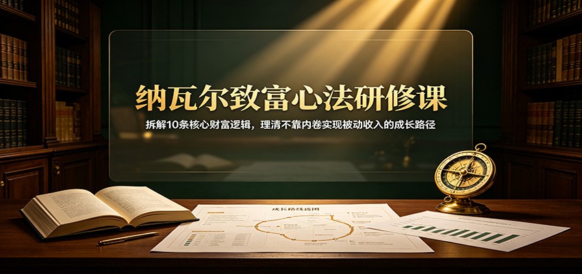 纳瓦尔致富心法研修课：拆解10条核心财富逻辑，理清不靠内卷实现被动收入的成长路径-鑫梵淘