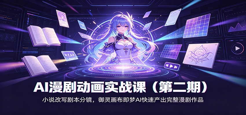 AI漫剧动画实战课(第二期)：小说改写剧本分镜，御灵画布即梦AI快速产出完整漫剧作品-鑫梵淘