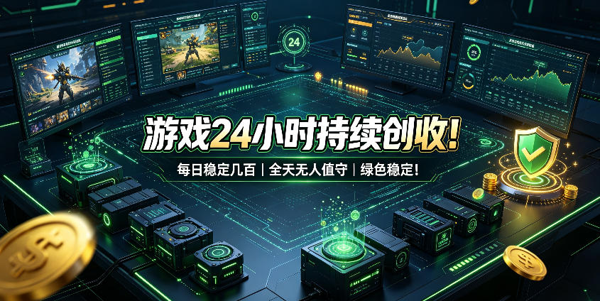 游戏24小时持续创收！每日稳定几百，全天无人值守，绿色稳定！【揭秘】-鑫梵淘